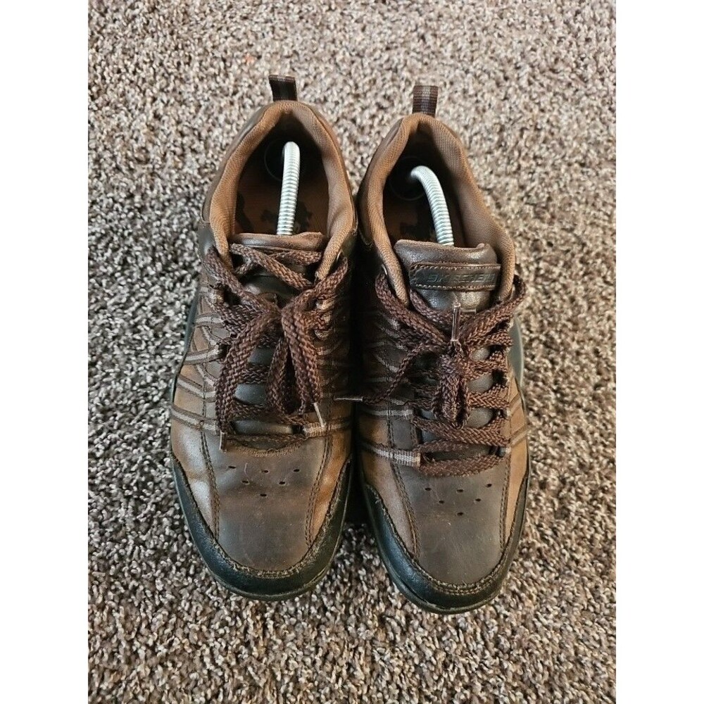 Skechers Men's US Diameter Murilo Brown Leather Lace-Up Sneakers Shoes Size 11.5